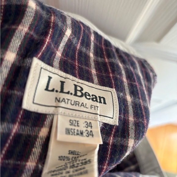 LL Bean - Men’s Flannel lined pant 34”x 34” Khaki - Picture 5 of 6